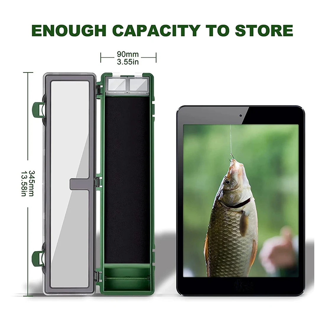 Caja de aparejo de carpa AA87C con anzuelo, caja de almacenamiento de pesca de carpa, tablero de aparejo con pines, contenedor de aparejo de pesca de carpa para pesca de carpa