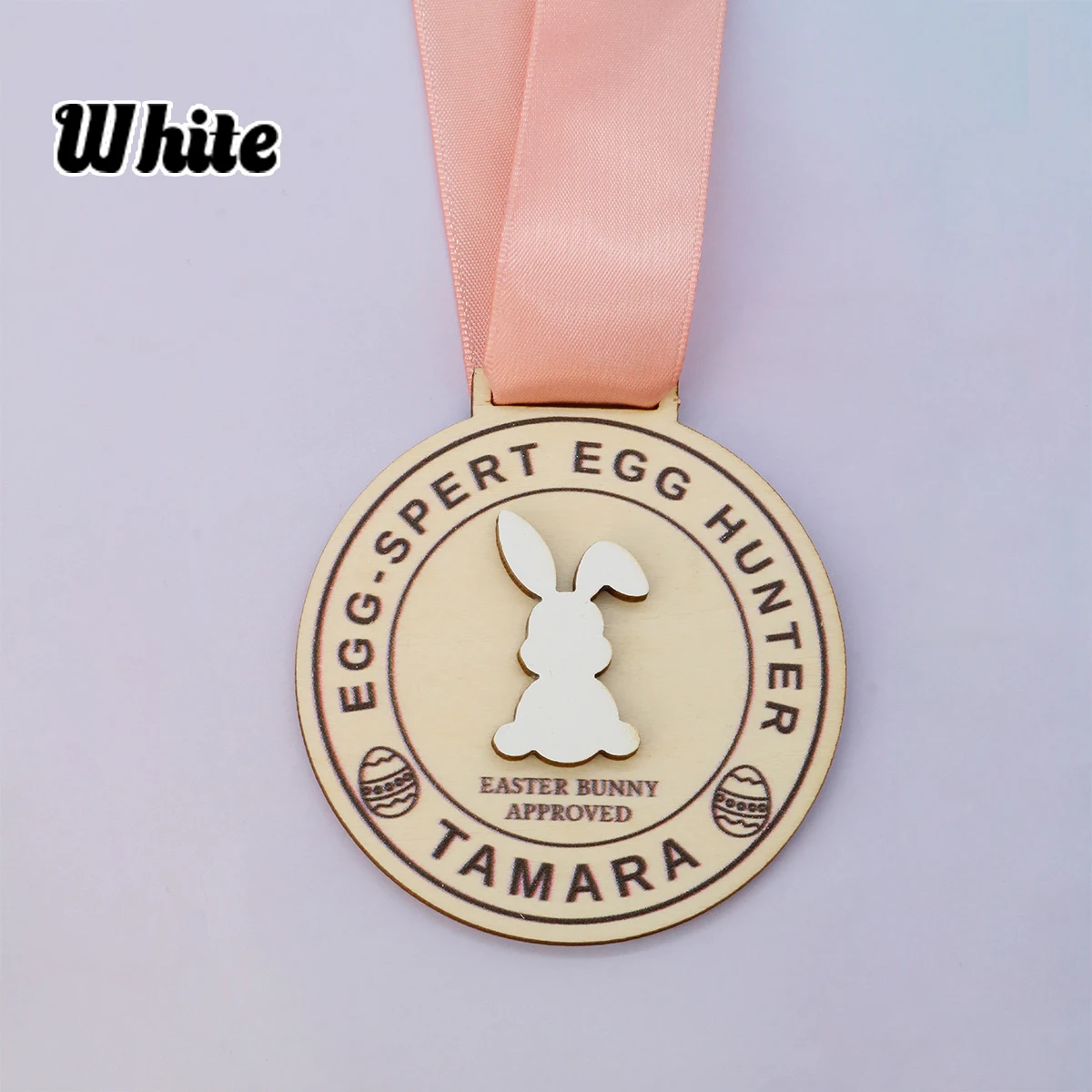 Custom Easter Bunny Medal with Ribbon, Personalized Keepsake