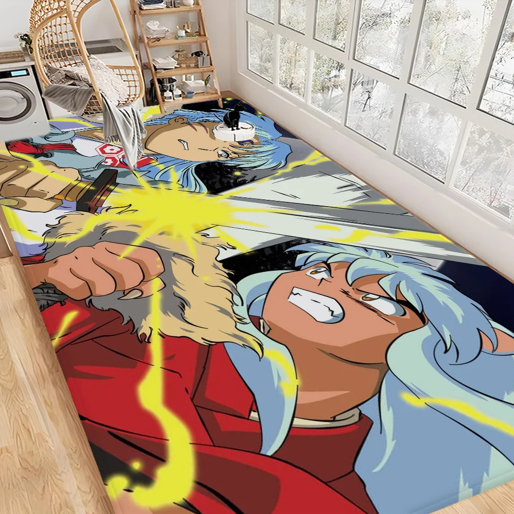 

Classic Inuyasha Japanese Anime Entrance Door Mat Rectangle Anti-slip Home Soft Badmat Front Door Mat Household Carpets