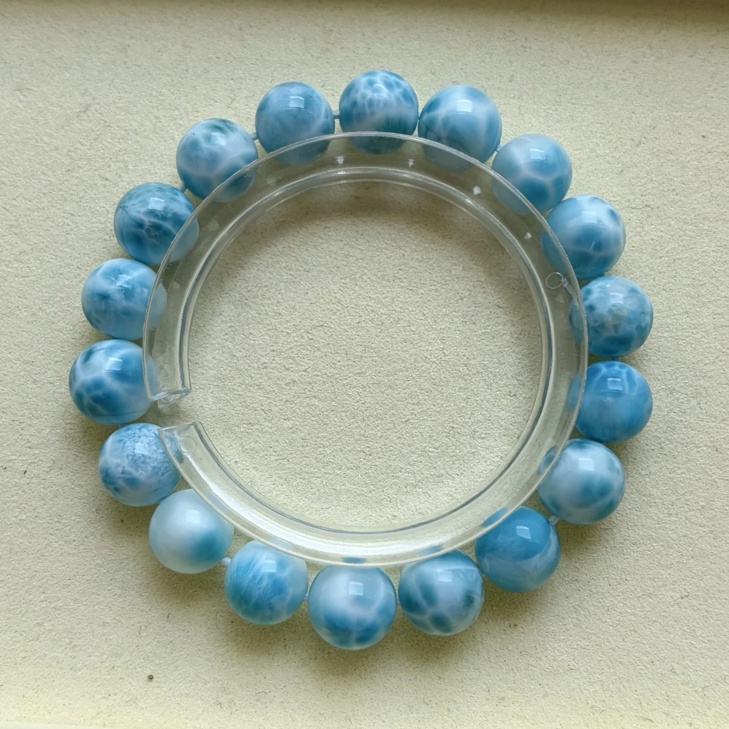 11mm Natural Blue Larimar Bracelet for Women Men Gift Dominica Gemstone Healing Crystal Round Beads Jewelry Stretch Strands