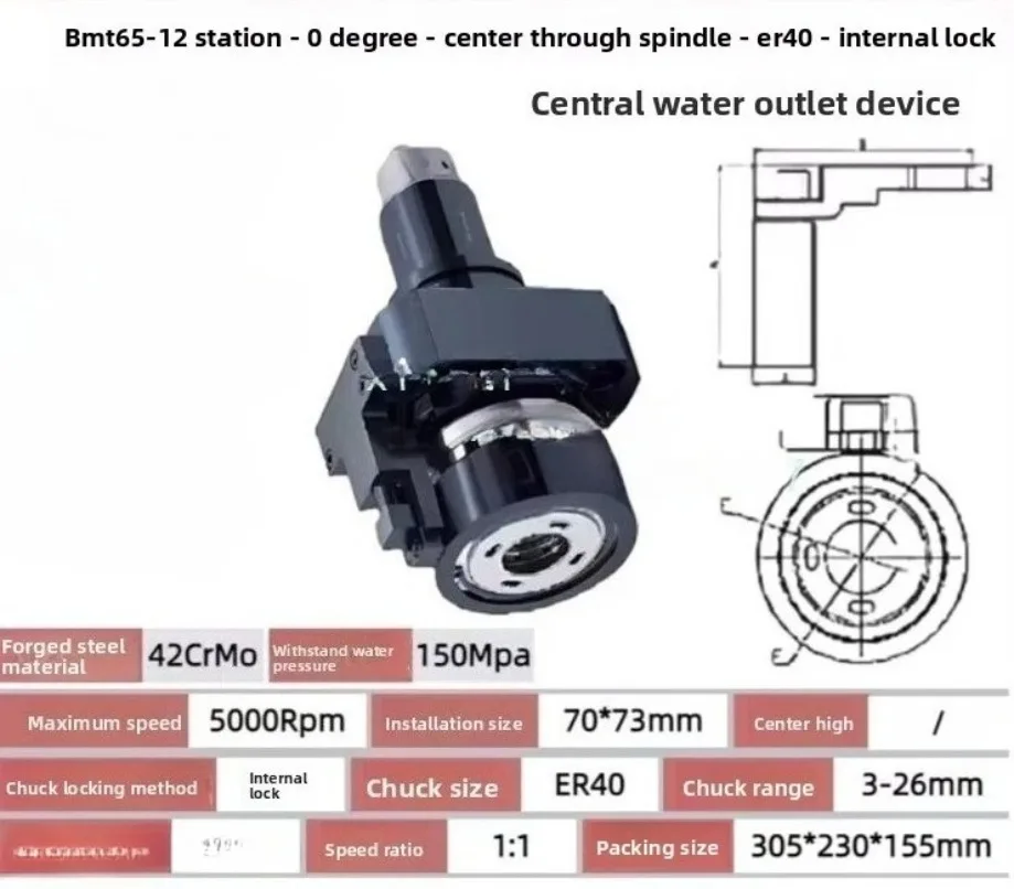 BMT40 BMT45 BMT55 BMT65 0° 90° Internal Coolant Live Tool Holder ER20 ER25 ER32 BMT Driven Tool Holder for CNC Lathe