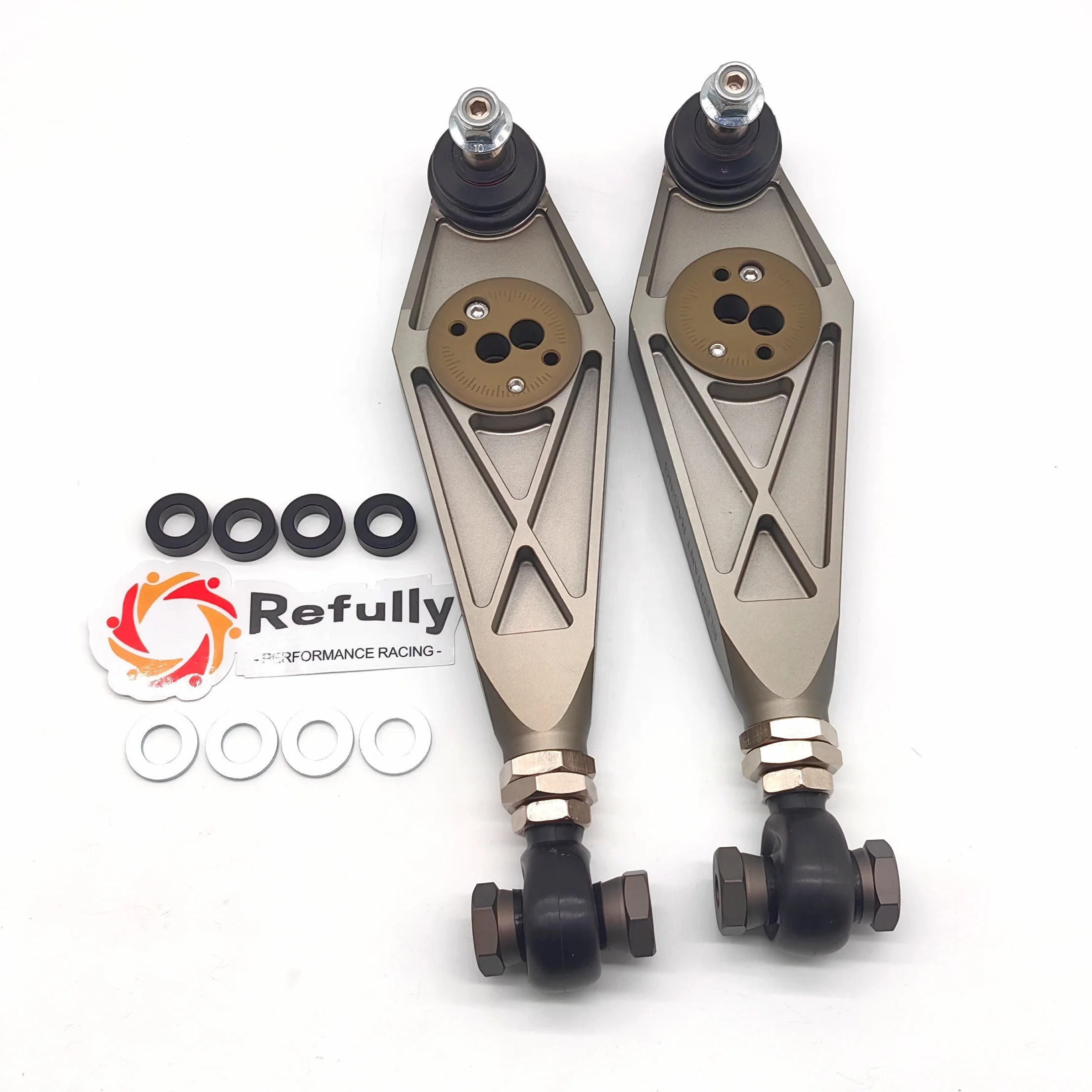 Adjustable Lower Control Arms for Porsche 986 and 987 Boxster/Cayman CNC Billet Aluminium Made Spherical Bearings Heim Joint.