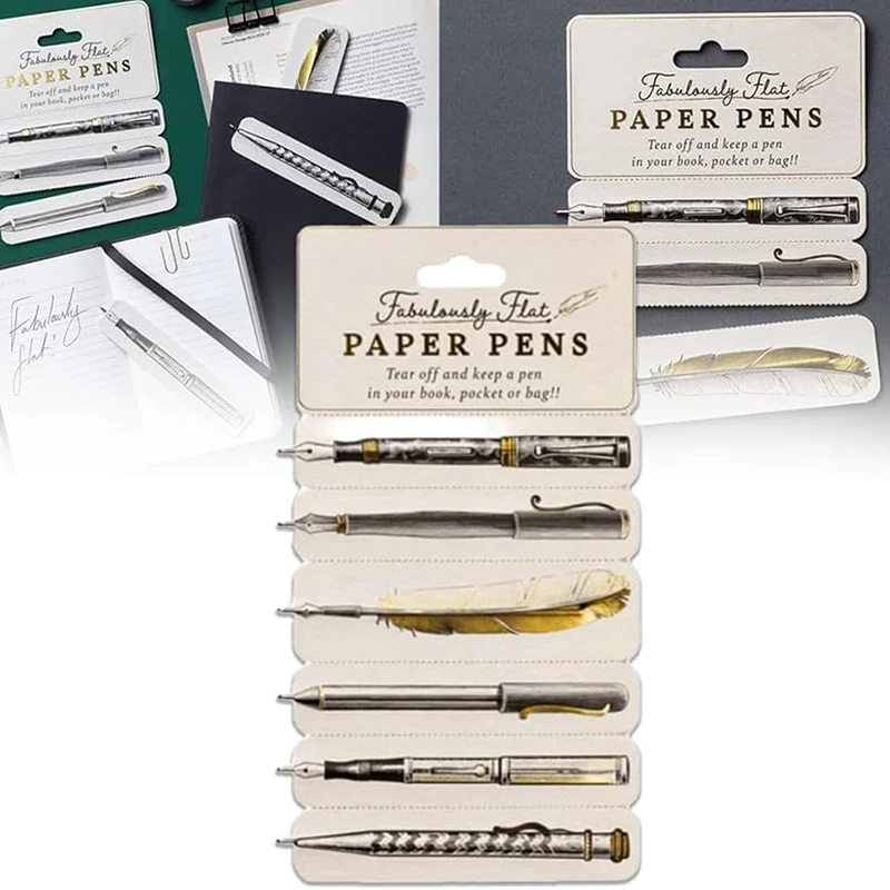 IF Fabulously Flat Paper Pens Ultra-Thin Pen Bookmarks Double Sided Paper Pens Tearable Fabulously Pen In Your Book Or Pocket