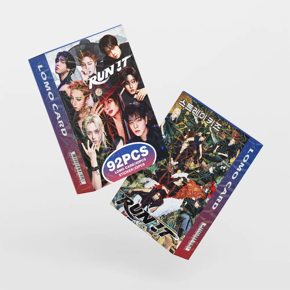 92 K-pop boy group mini cards, 'RUN IT' song merchandise, 3-inch photo cards, celebrity stickers, LOMO cards, fan gifts image 6