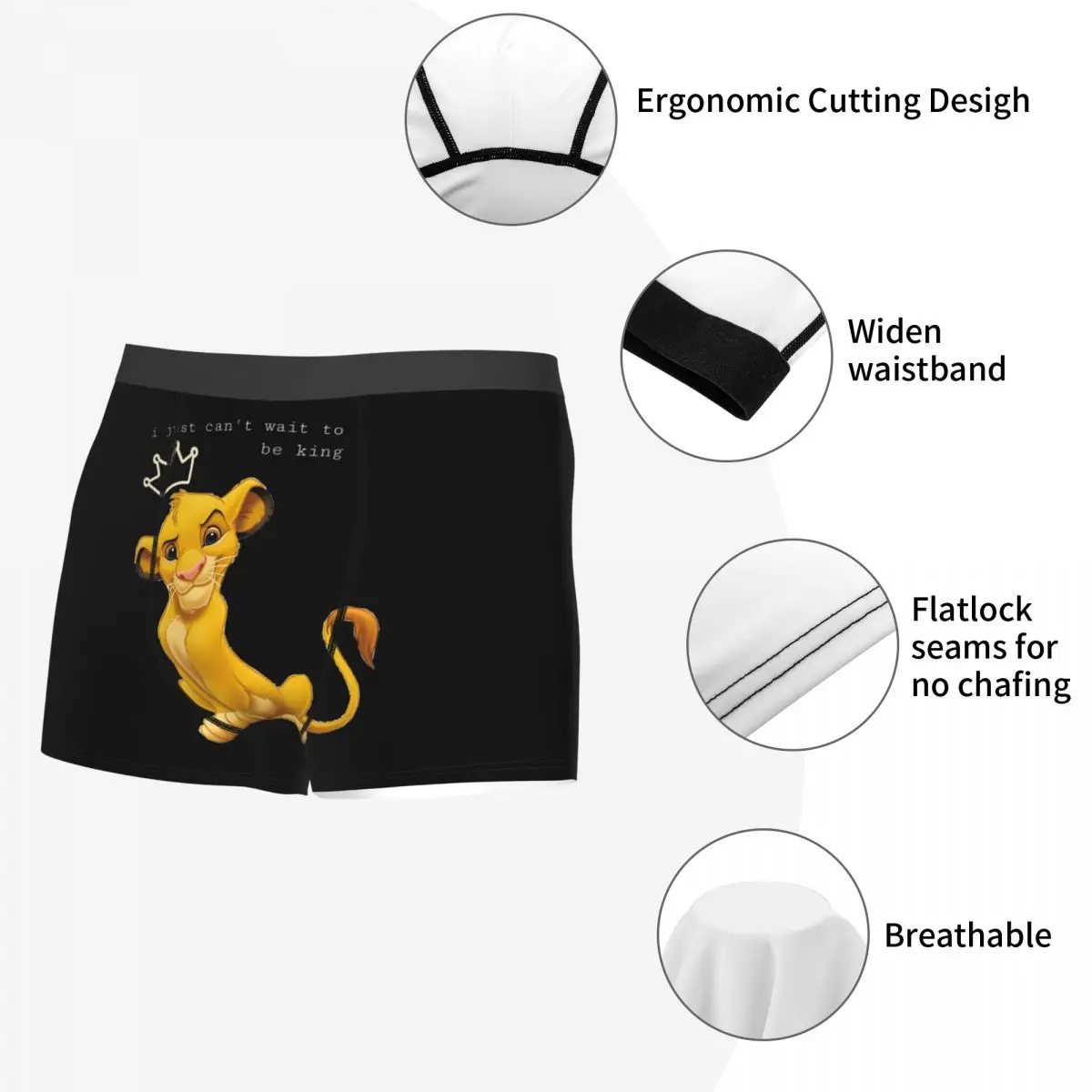 Novedad masculina personalizada, ropa interior de película del Rey León, calzoncillos Boxer Hakuna Matata, pantalones cortos elásticos, bragas, calzoncillos