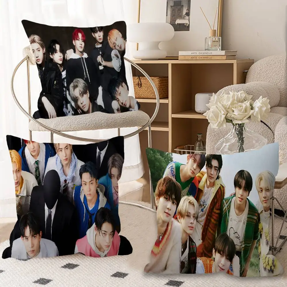 Korea Boy Band E-ENHYPENES Personalized picture text home decorative pillows Household Gifts 45x45cm
