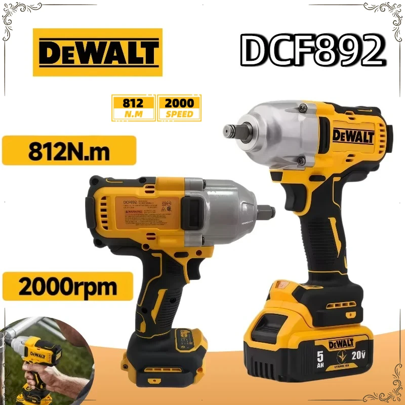 

Бесщеточный электрический гайковерт DeWalt DCF892, 1/2 дюйма, высокий крутящий момент, 3 скорости, ударный, для авторемонта, 18В-20В, электроинструмент