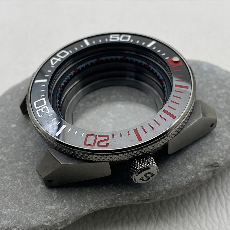 Gun Grey Mod King Samurai Case for 28.5mm Dial Fit NH35 NH36 7S 4R Movement Men 20ATM Waterproof Diving Replace Watch Cases