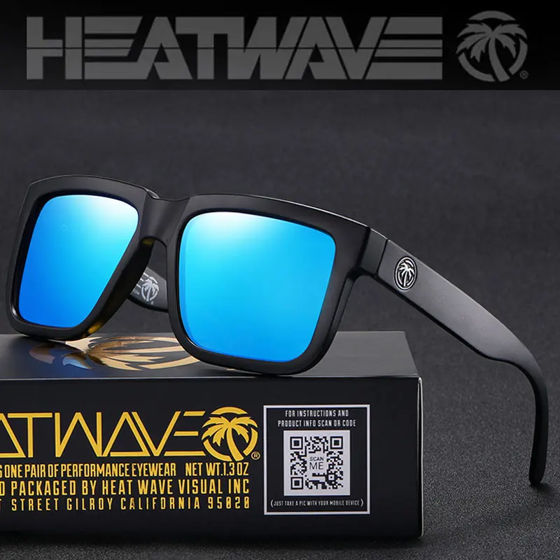 New Heat Wave Polarized Sunglasses Men's Luxury Brand Unique Design Square Ladies Sunglasses UV400