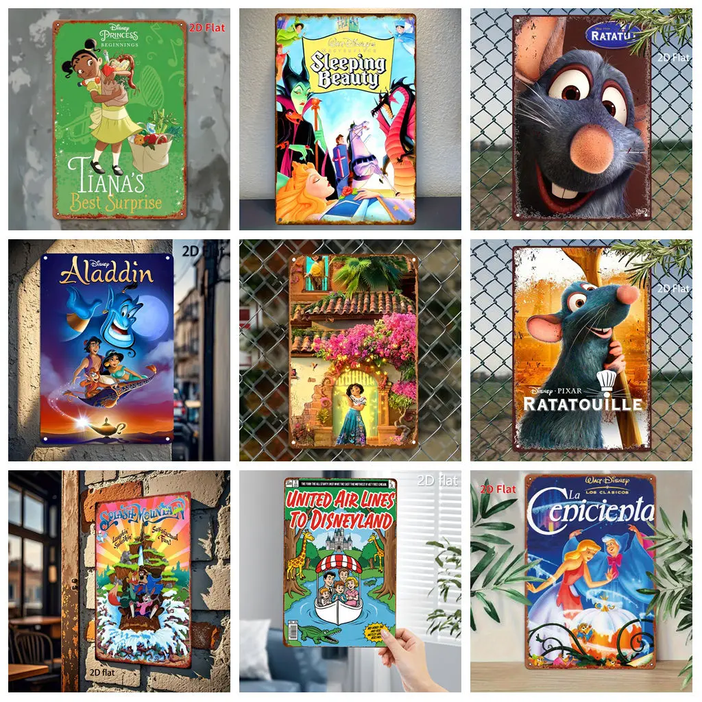 

Miniso Disney Cute Creative Selection Retro Vintage Tin Sign Poster Decorative Plaque Metal Plate Wall Decor