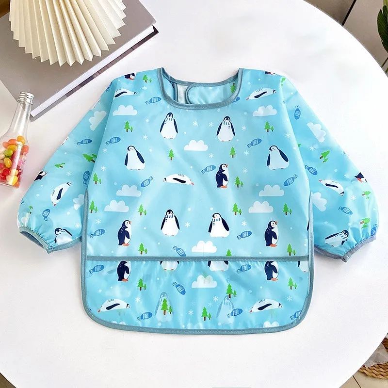 Baby Lätzchen niedlich bunte Cartoon wasserdicht Lätzchen Säugling essen Kinder zeichnen Langarm Schürze selbst füttern Baby 0-3 Jahre – Detail 5