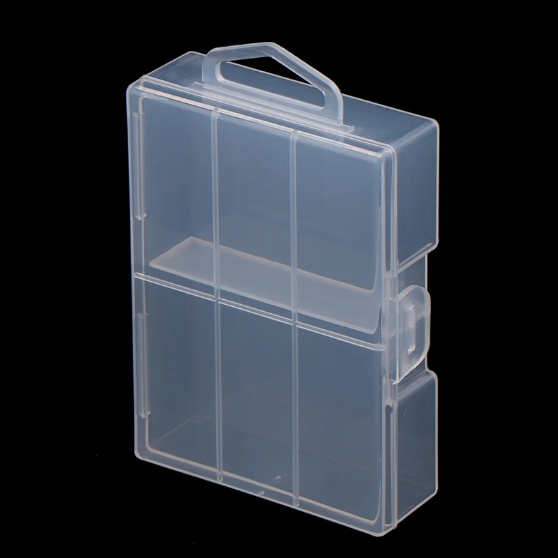 Transparent Battery Storage Box For 18650 Batteries Plastic Organizer With Hardware Accessories And Clear Divider With Cover