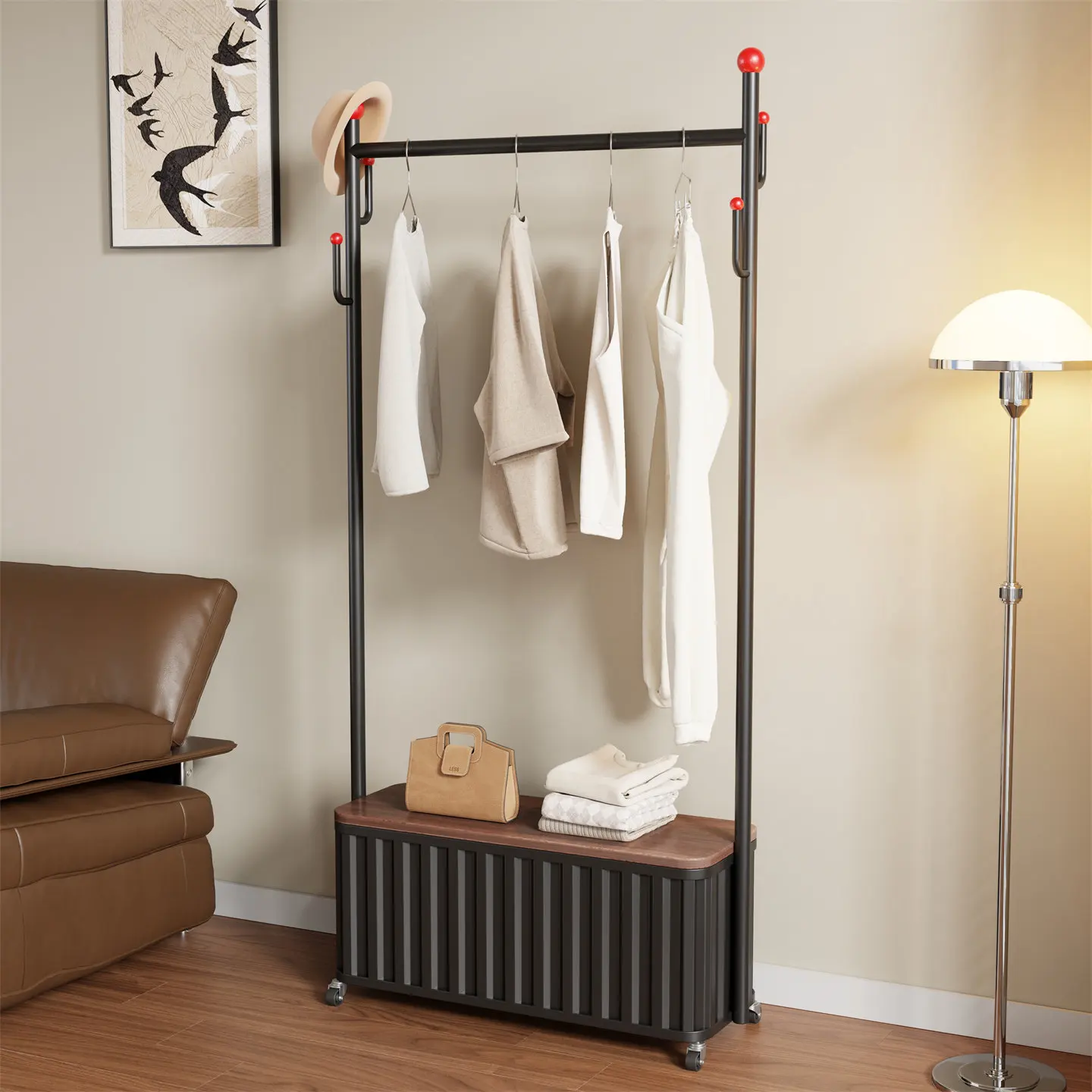 Perchero Modular de Lujo, Perchero Retro para Sala de Estar, Perchero Vintage de Diseño para Dormitorio, Perchero de Pie para Ropa, Mueble de Entrada
