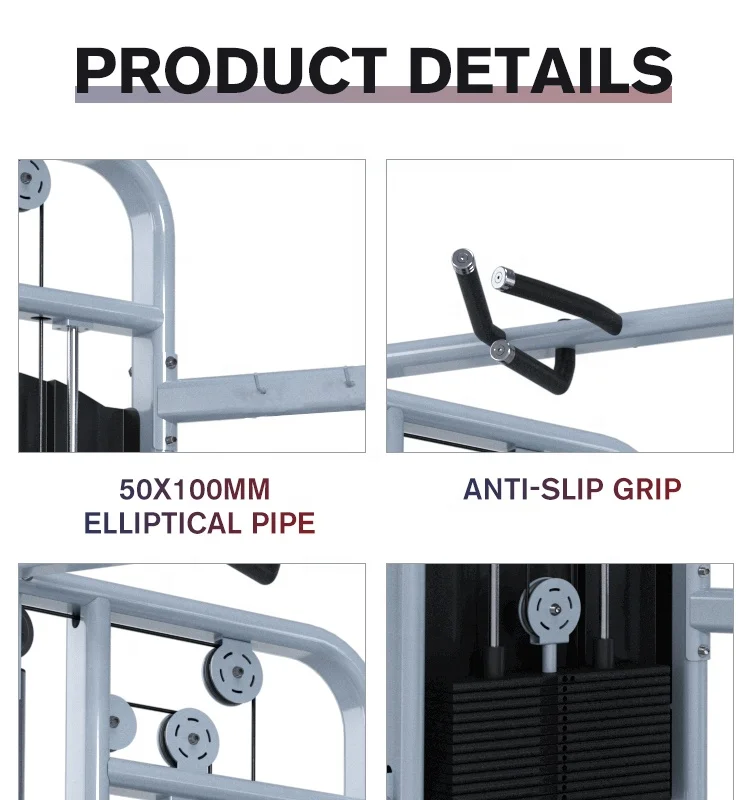 تستخدم الصالة الرياضية، مدرب متعدد الوظائف، كابل مزدوج، آلة طيران كابل قائم