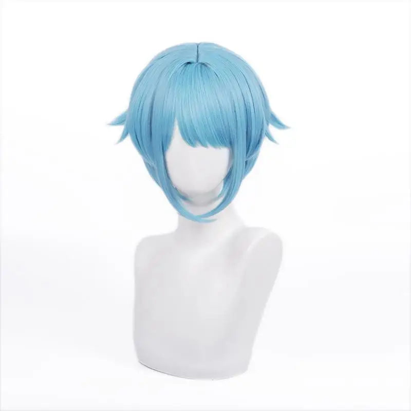 Game Ensemble Stars Shino Hajime Cosplay Wig Sky Blue Short Hair Heat Resistant Synthetic Halloween Party Accessories Props