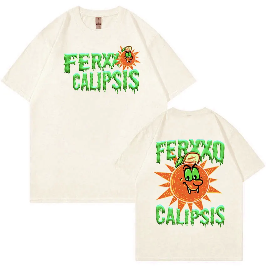 Feid Ferxxo Ferxxocalipsis Tour 2024 maglietta grafica uomo Hip Hop abbigliamento moda T-Shirt Unisex 100% cotone T-Shirt oversize