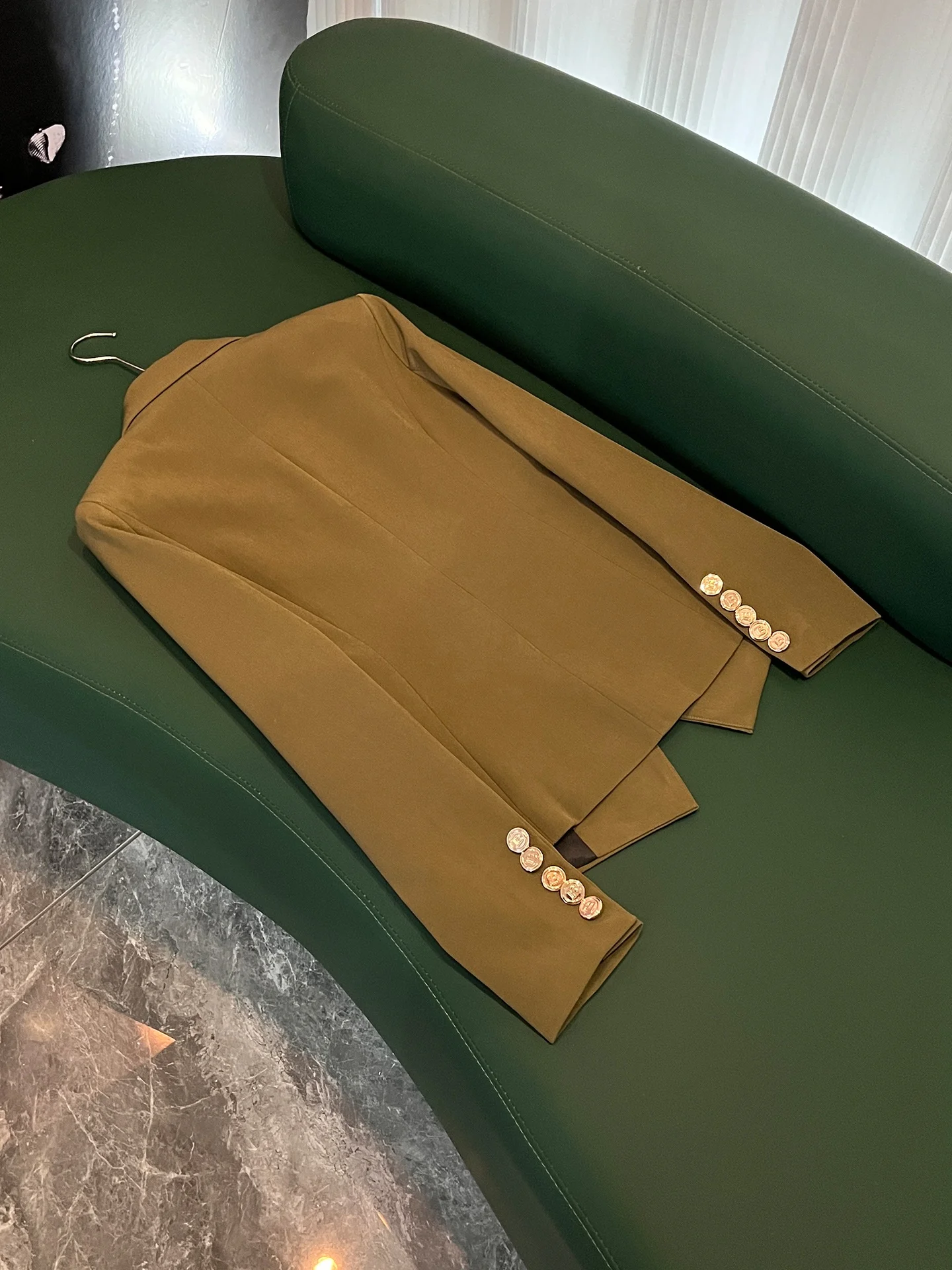 Classic Fashion Slim Fit Women's Suit Jacket Early Autumn Waist Cinching Slimming Style Commute Wind Long Sleeve Double Button