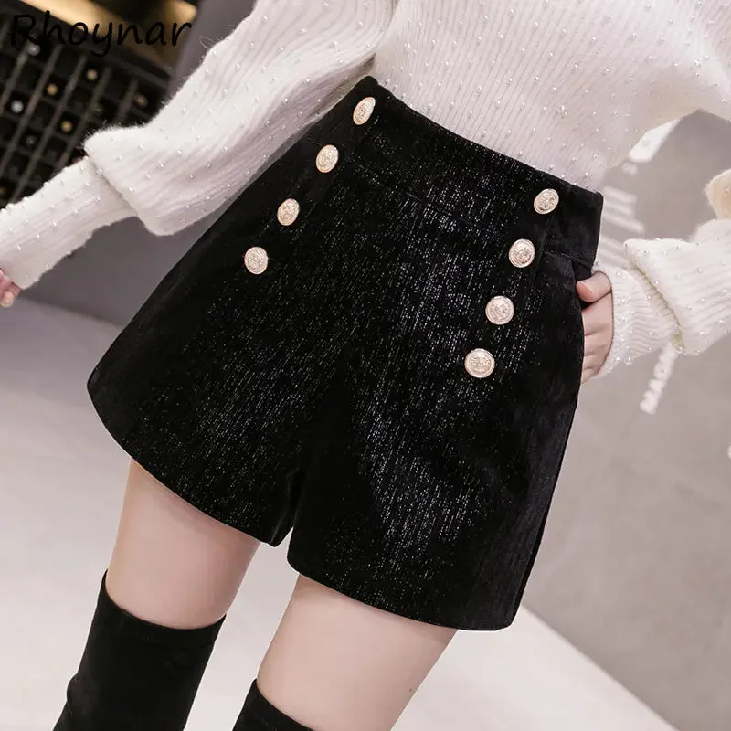 

Шорты женские осенние утепленные черные модные широкие брюки Ulzzang Feminino свободные повседневные дизайнерские женские популярные темпераментные базовые