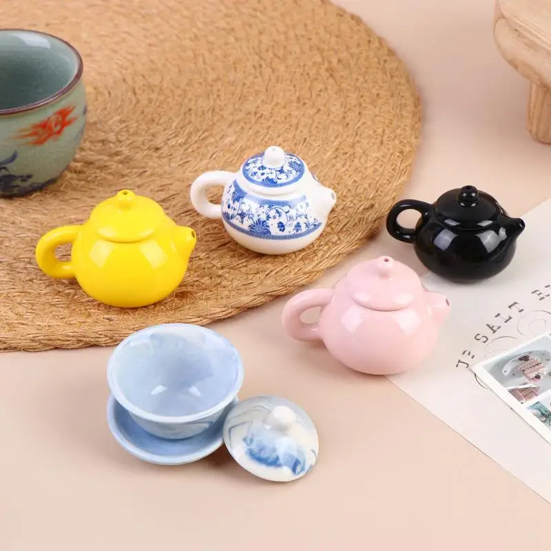 Mini Kung Fu Tea Tea Teapot Teacup Chinese Ceramic Kettle Home Decoration Coffee Cup Cute Teaware Desktop Ornaments