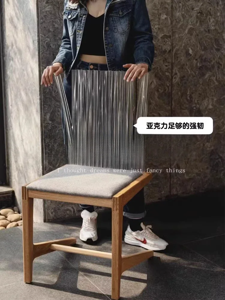 Designer high-end artistic soft bag solid wood dining chair acrylic backrest leisure chair home book chair