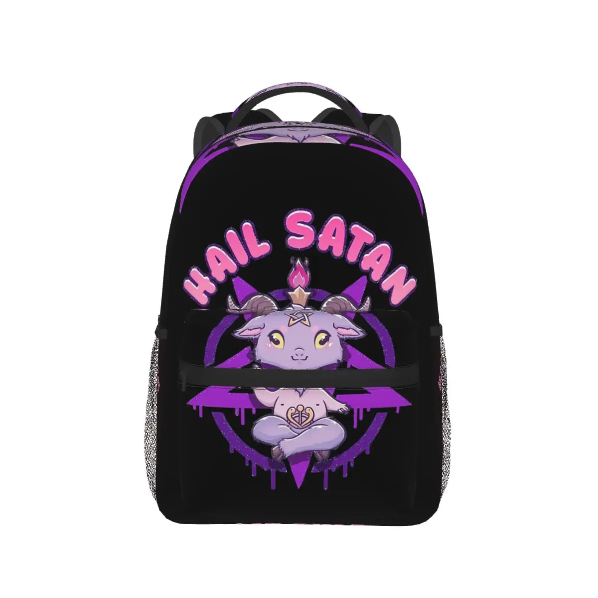 Hail Satan Death Metal Cute Pentagram Baphomet Backpack Hot Sale Daypack Large Capacity BookBag School Bag Shoulder Bags