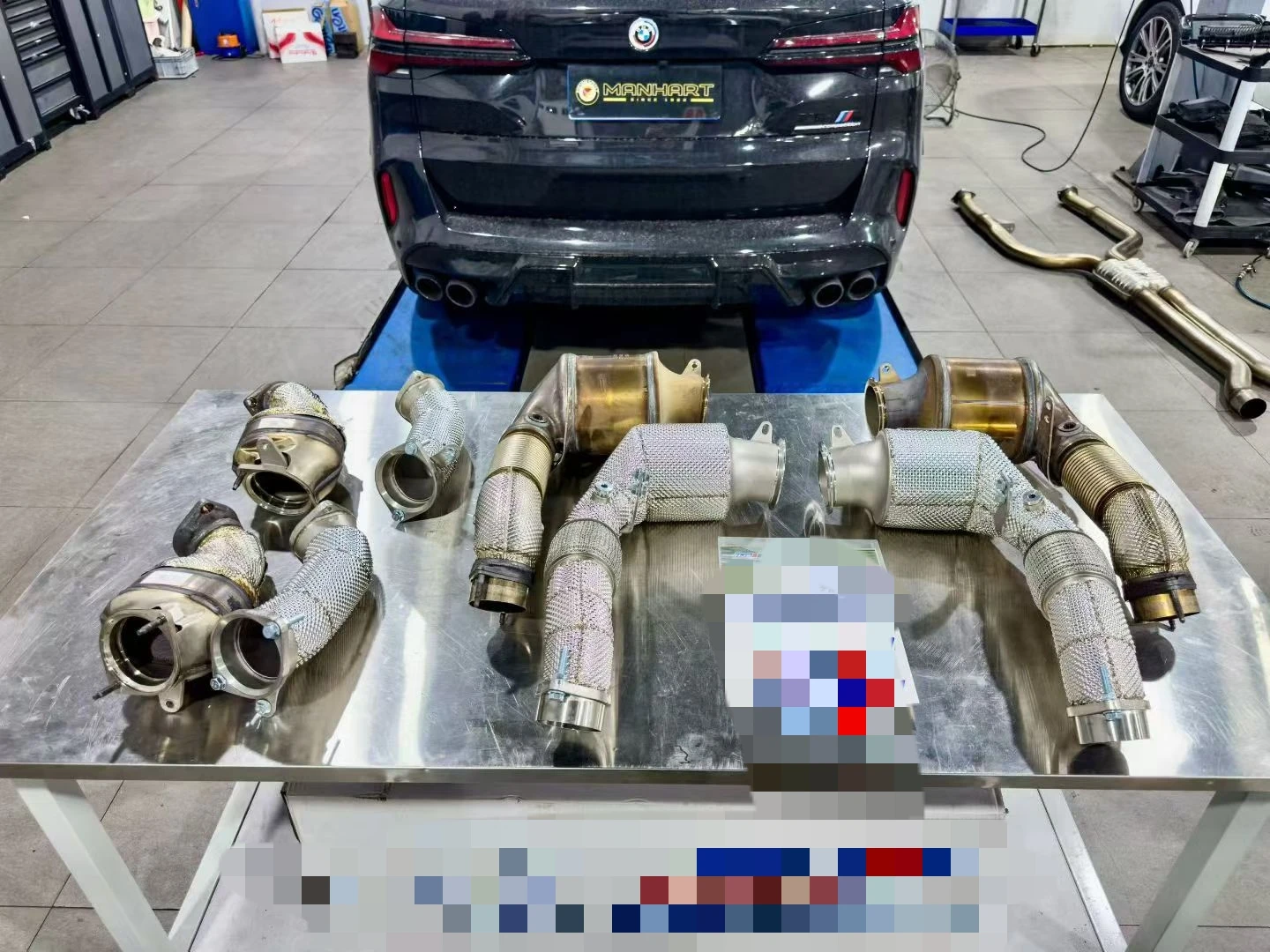 ACE Auspuffsysteme Hochleistungs-SUS304-Downpipe für BMW F95 X5M F96 X6M 4.4T LCi S68 Auspuffrohr mit Hitzeschutz – Detail 15