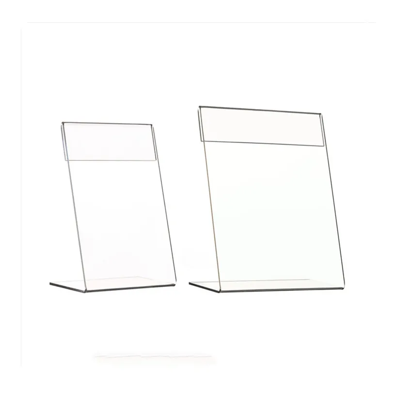 1Pack T1.2mm L Shape Acrylic Plastic Sign Price Tag Label Display Wall Sticker Paper Promotion Name Card Holders