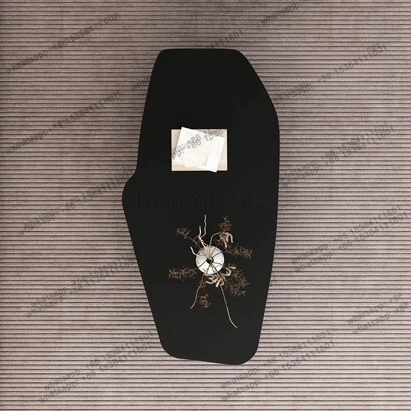 new light luxury high sense modern simple tea table  Italian rock slab coffee table living room home minimalist