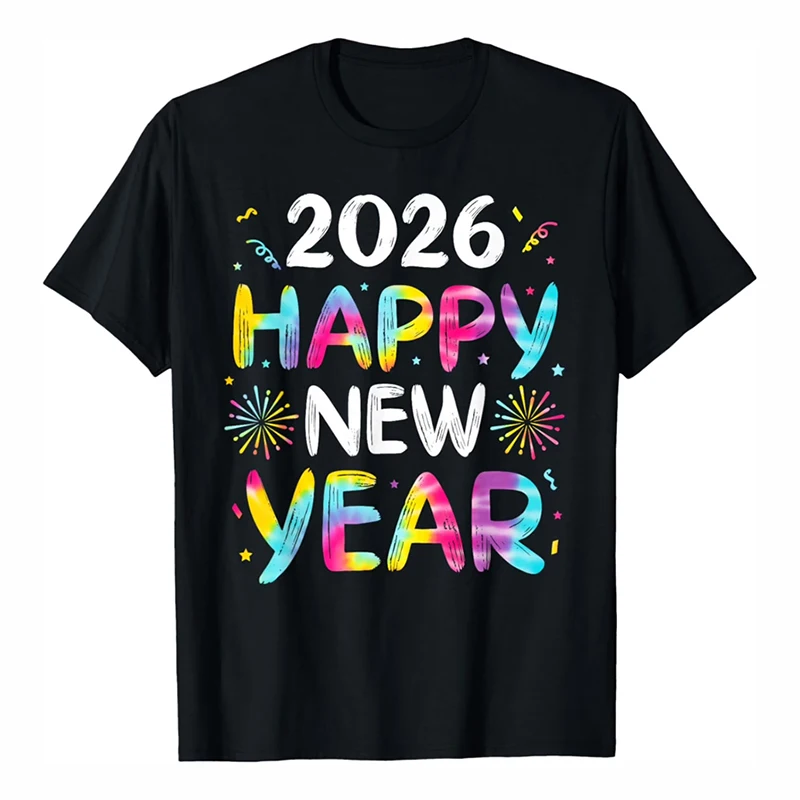 

Christmas Style 3D Print 2026 New Year T-shirt Men Women Clothes Daily Casual Sport Funny T Shirt Short Sleeve Loose Black Tee