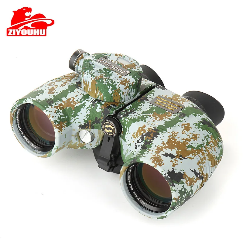 ZIYOUHU 7X50 hd camouflage powerful binoculars telescope waterproof nitrogen with rangefinder compass