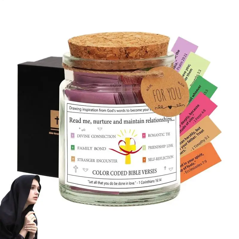 Inspirational Bible Verses In A Jar Hope Jar Christian Bible Verse Jar Bible Study Supplies With 90 Color Bible Verses For Women