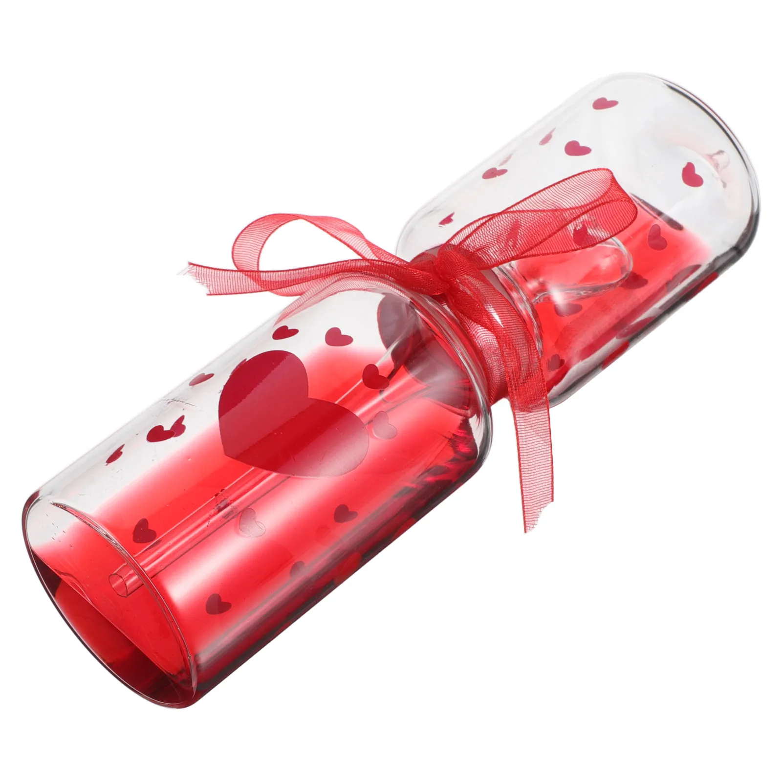 

Temperature Sensitive Hourglass Decorations Red Blown Glass Bubble Timer Liquid Timer Desktop TabletopDecoration Water