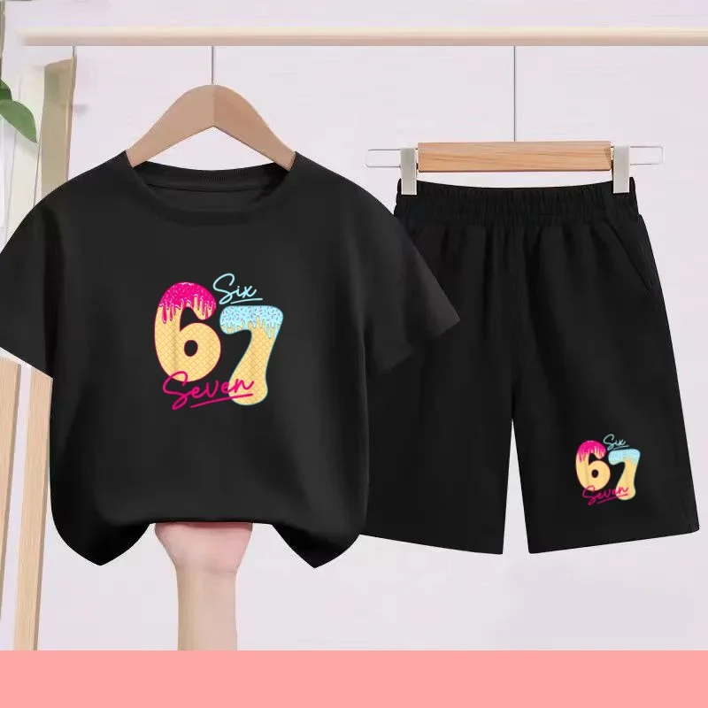 

T Shirt Boy Girl Summer 3-12 Age New Model 2Piece Set Short Sleeve+Shorts Comfortable Breathable 67 Children Sportswear Casual