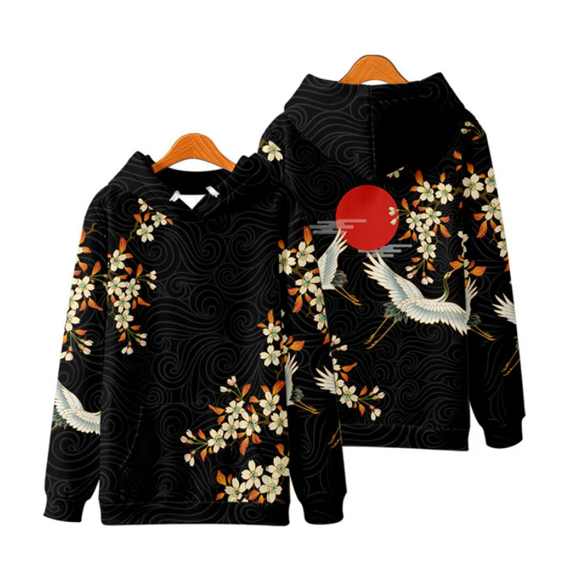 

3D Printed Crane Graphic Hoodies For Men Women Fashion Creative Design Daily Casual Clothes Autumn Winter Long Sleeve Unisex Top