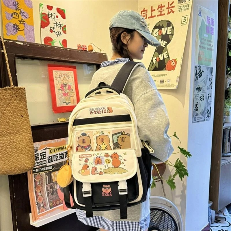 

A3PE Trendy Capybara Backpack Spacious School Bag For Professionals And Students