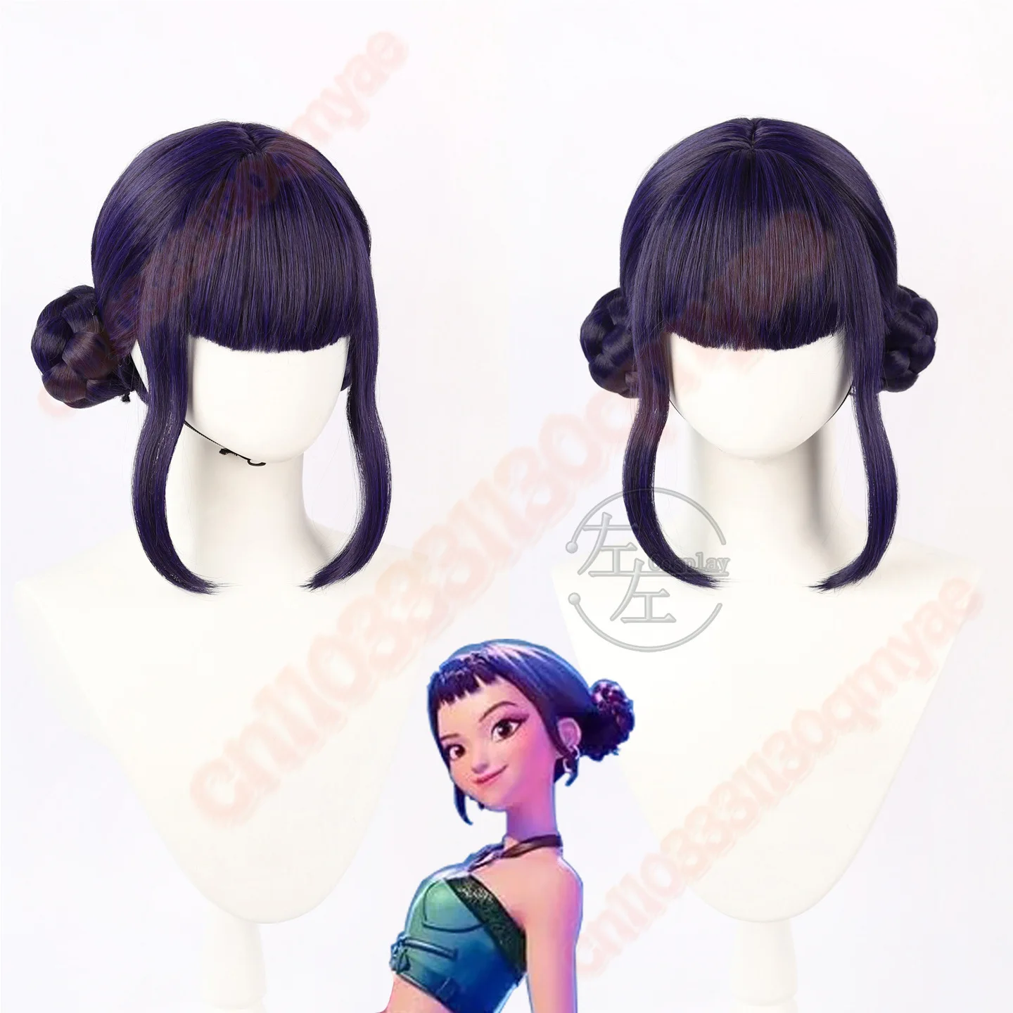 Kpop zoey cosplay perucas femininas halloween mostrar demônio caçadores peruca cosplay resistente ao calor cabelo sintético festa zoey peruca + peruca boné