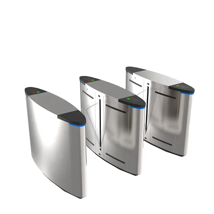 

Pedestrian Access Control Turnstile Flap Barrier Gate High Integrated with Fingerprint Face Recognition System