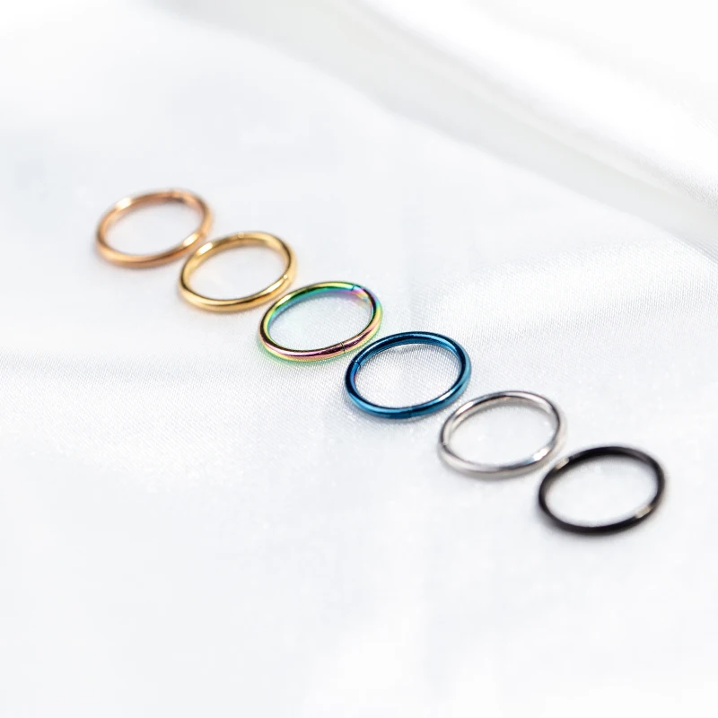 316 Surgical Steel Nose/Ear Rings - 18G/16G Hypoallergenic Circular Body Piercing Jewelry, Minimalist Seamless Hoops image 5