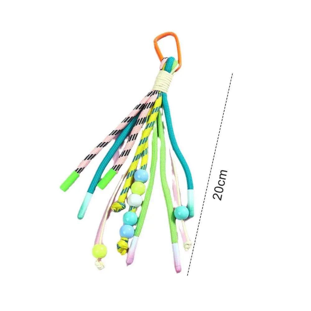 Keychain Colorful Key Chain with Beads Bags Charms Braid Car Keychain on the Phone Small Fresh Key Holder Premium Accessories