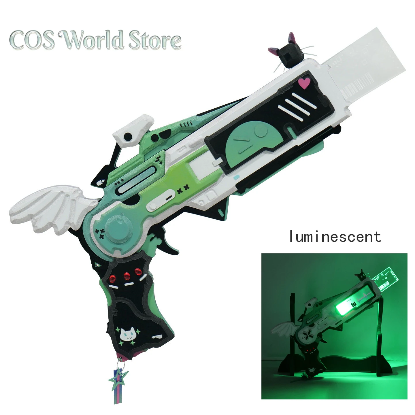 

Anime Wuthering Waves LYNAE Cosplay Prop Cartoon Service Revolver Handgun Can Emit Light Weaponry Xmas Props Gift