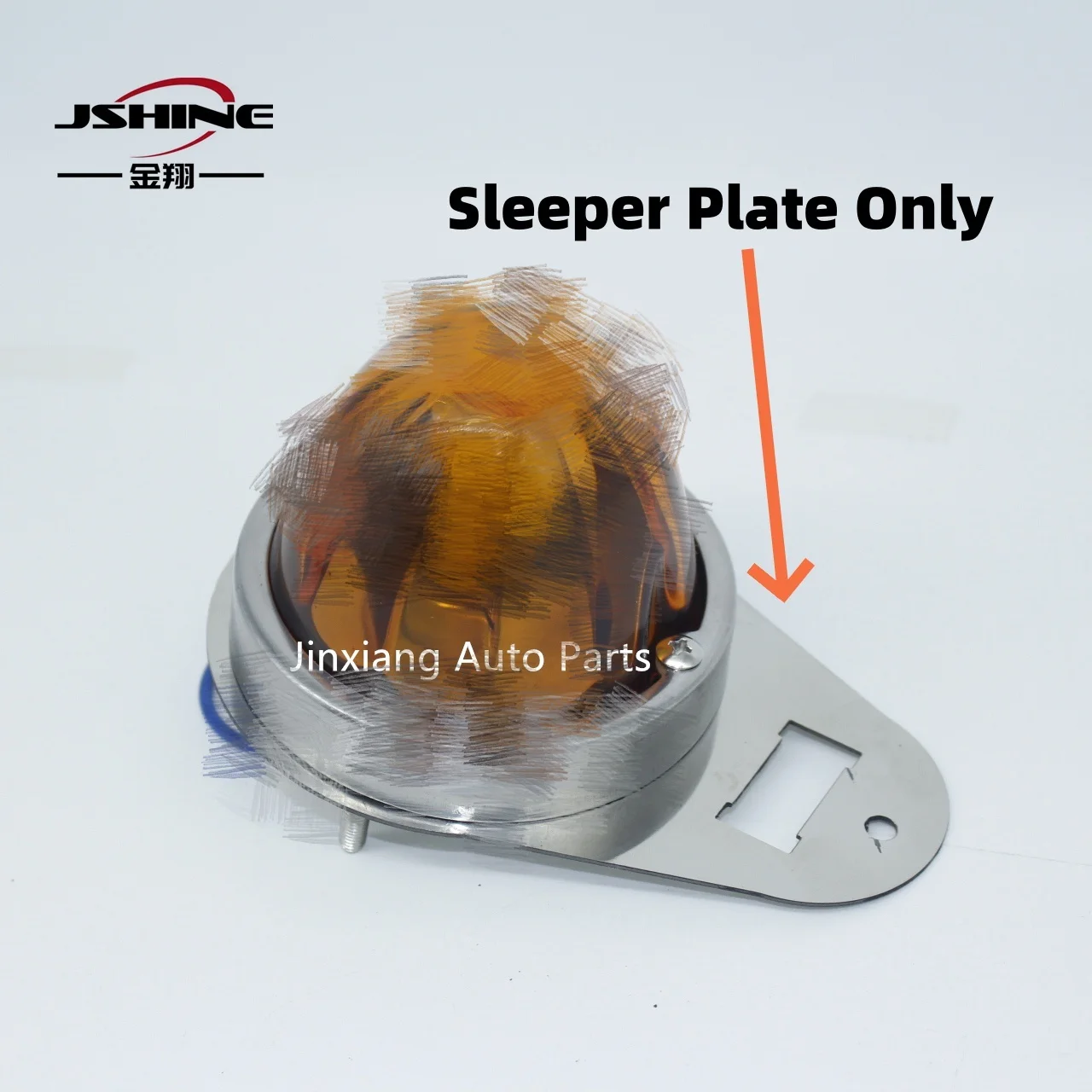 W900 stainless steel single watermelon dome light plate with switch hole for Kenworth