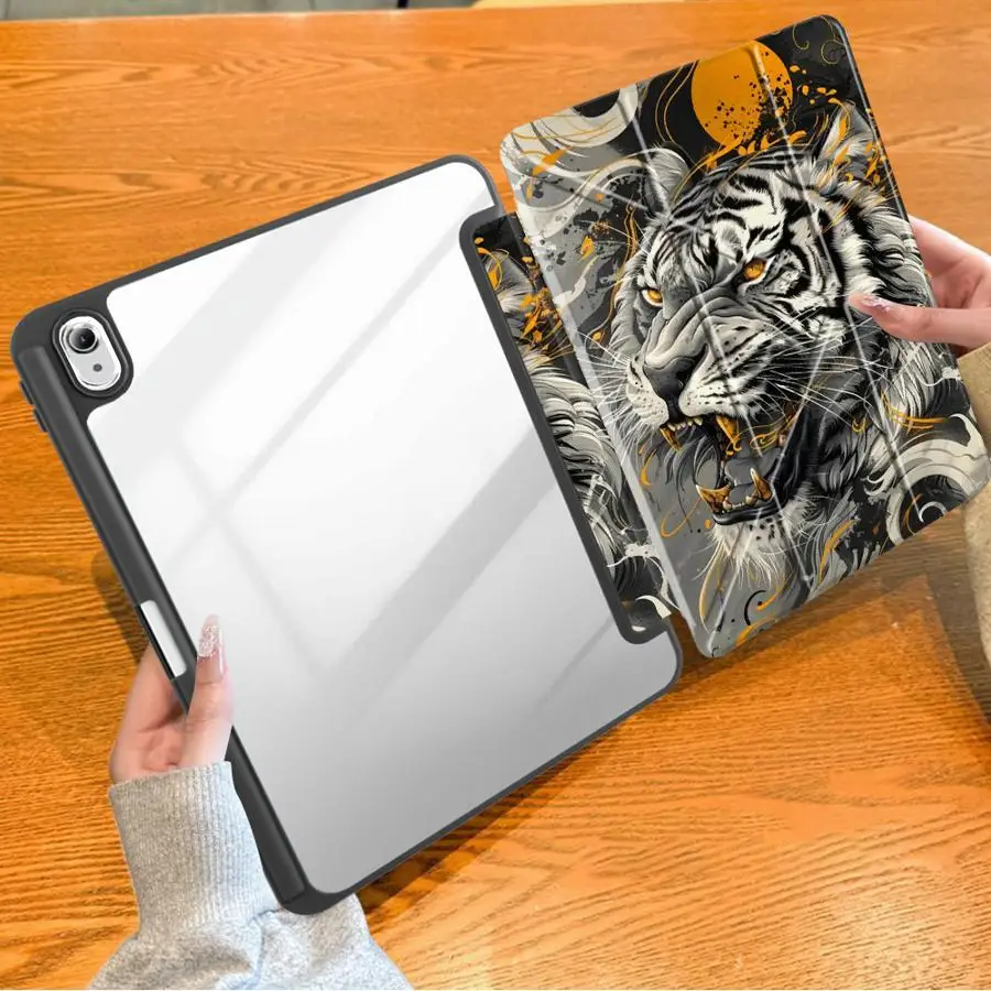 Ink White Tiger Tablet Case For Samsung For Galaxy Tab S6 Lite 10.4 inch S9+ S7+ S8+ 12.4 inch S7 FE S8 A8 2022 S9 FE S10+ A11