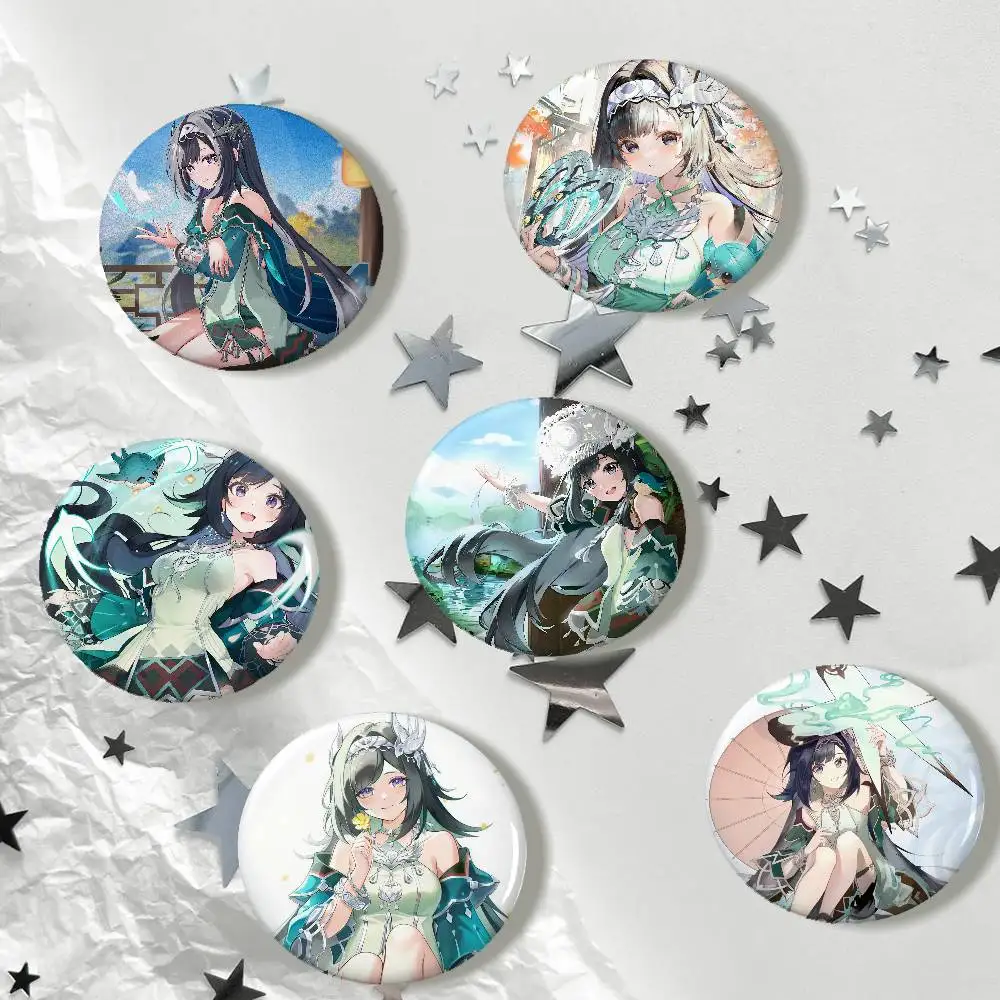 Lan Yan Genshin Impact Exquisite Tinplate Brooches Sleek Badge Lapel Pins For Bag Accessories Practical Souvenir Gifts
