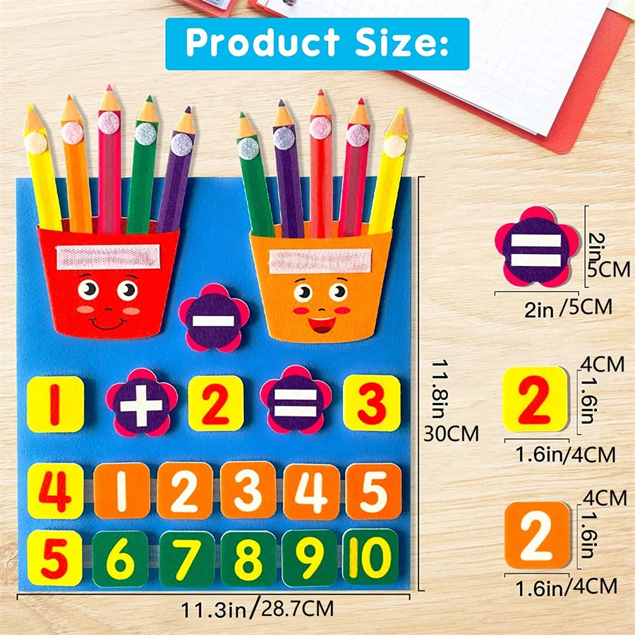 Learning Numbers Felt Board,Counters for Kids Preschool Math,Math Games Manipulatives Kindergarten,Montessori Count