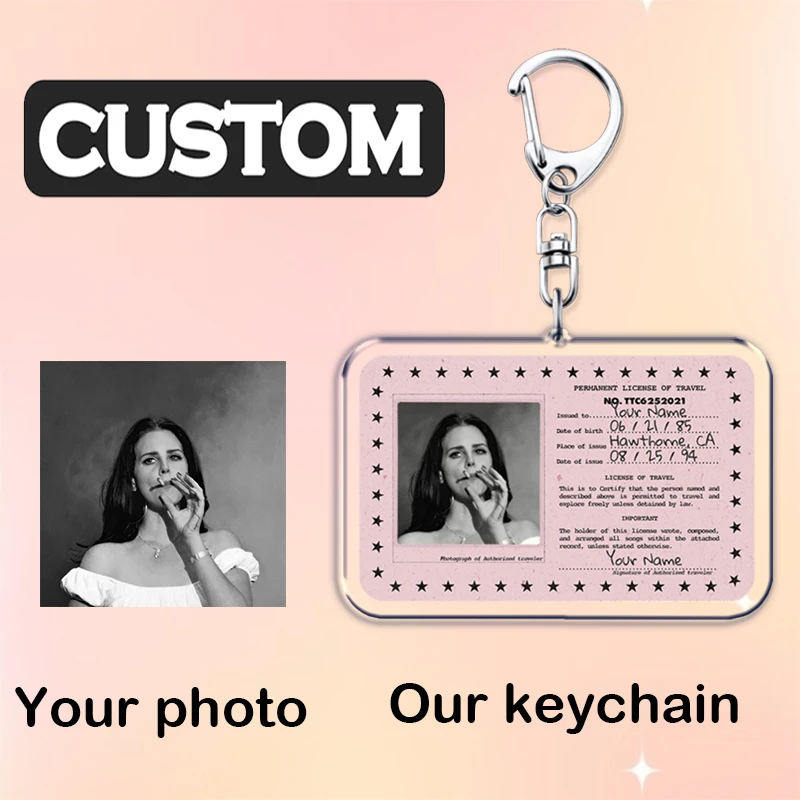 

Customizable License of Travel Keychain Personalized Custom Traveler Passport Traveling Keyrings Customized Fans Friends Gifts