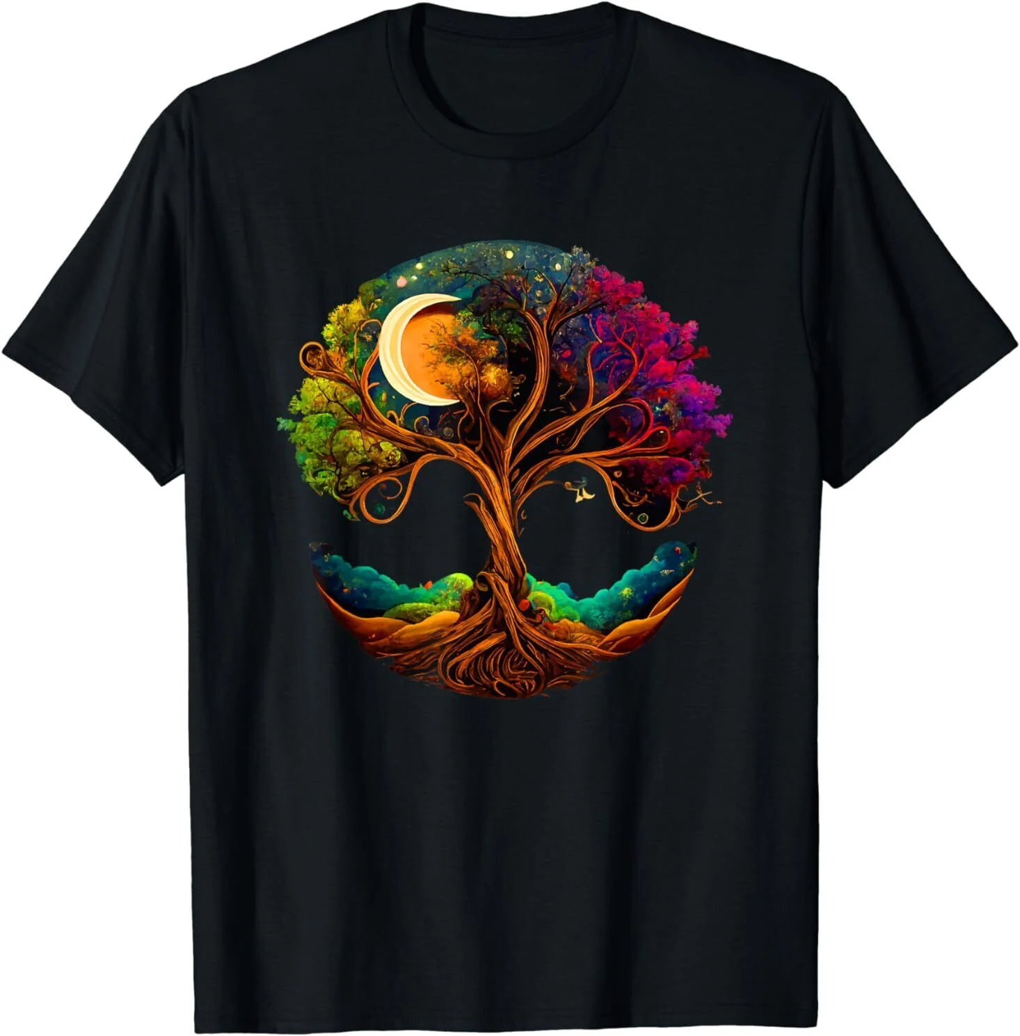 Moon And Tree Life Unisex Tee Great Gift Idea T-Shirt S-5XL