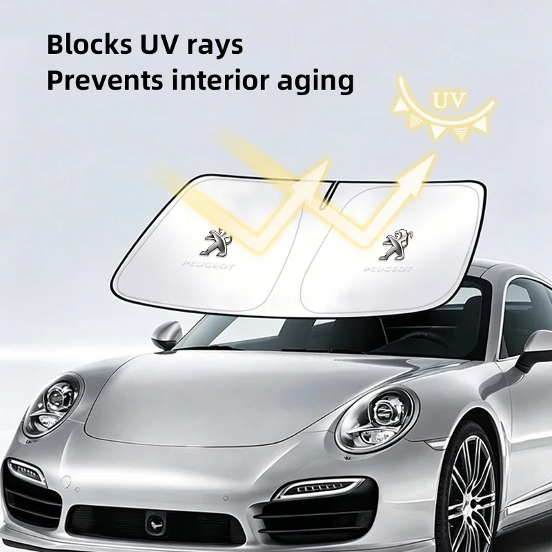 Car Windshield Sunshade Ultraviolet-proof For Peugeot 206 308 208 207 3008 307 2008 508 407 5008 408 4008 Rifter  For keychain