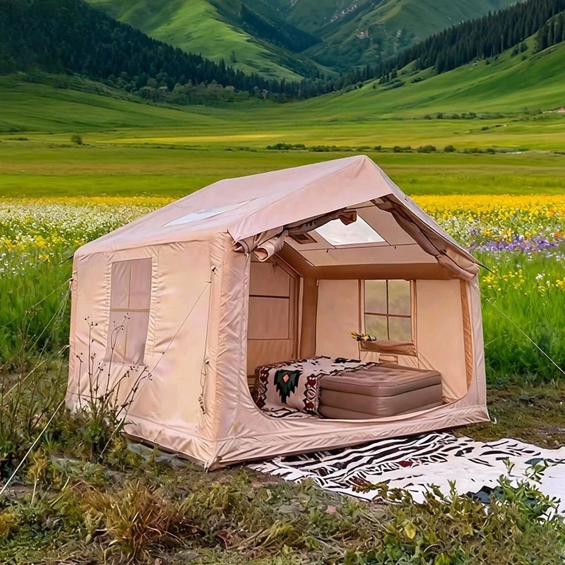 8㎡ Inflatable Camping Tent Portable Ridge Tent Sunshade Rainproof Outdoor Tent for Hiking