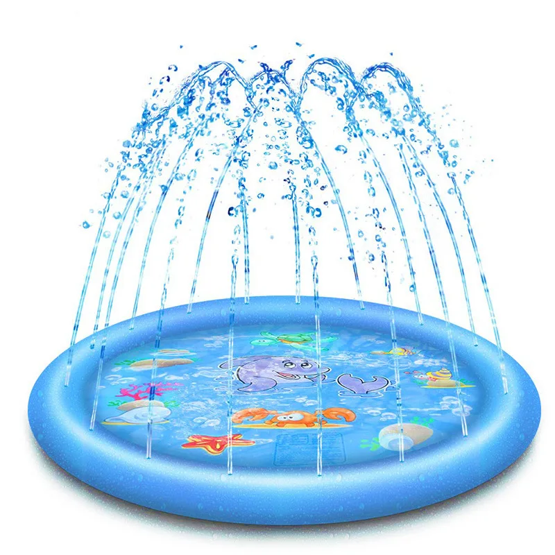 Children Play Spray Mat 100/170cm Beach Inflatable Water Sprinkler Pad Outdoor Game Toy Lawn Swimming Pool Mat Kids Toys