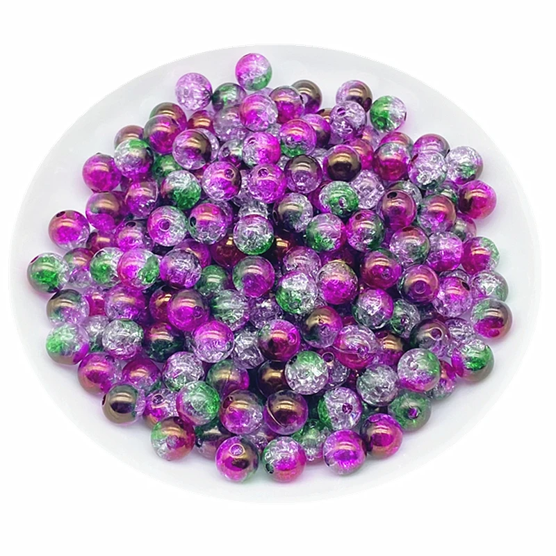 حبات أكريليك متصدعة لصنع الحلي بنفسك ، ألوان مزدوجة ، فاصل دائري فضفاض ، سوار ، دلاية ، حلق ، 8 2.8